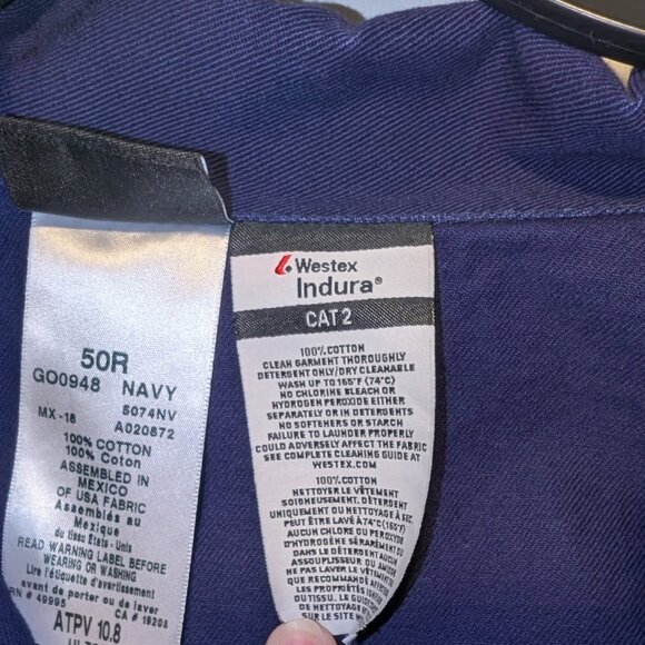 VTG Aramark Mens 50r Blue Mechanic Workwear 1PC Coveralls "Bill" - Picture 6 of 8